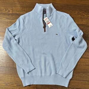 NWT Vineyard Vines Honeycomb Quarter Zip Sweater Jake Blue - Size XS